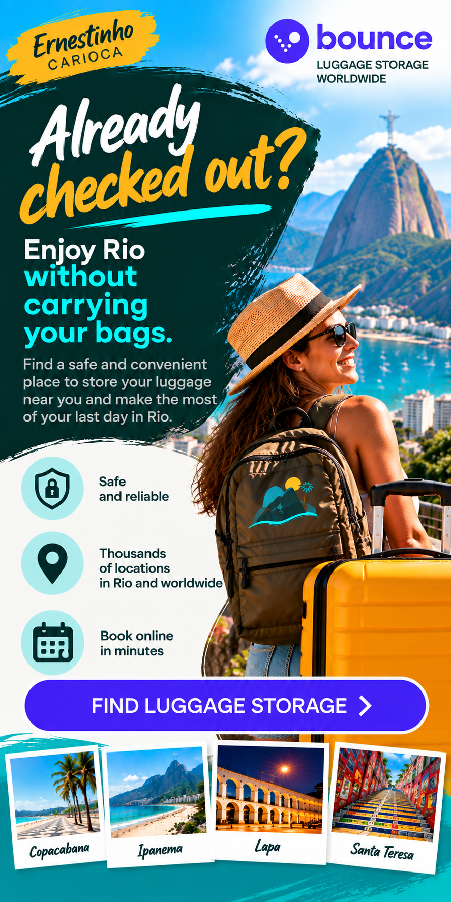 Bounce: enjoy Rio without luggage
