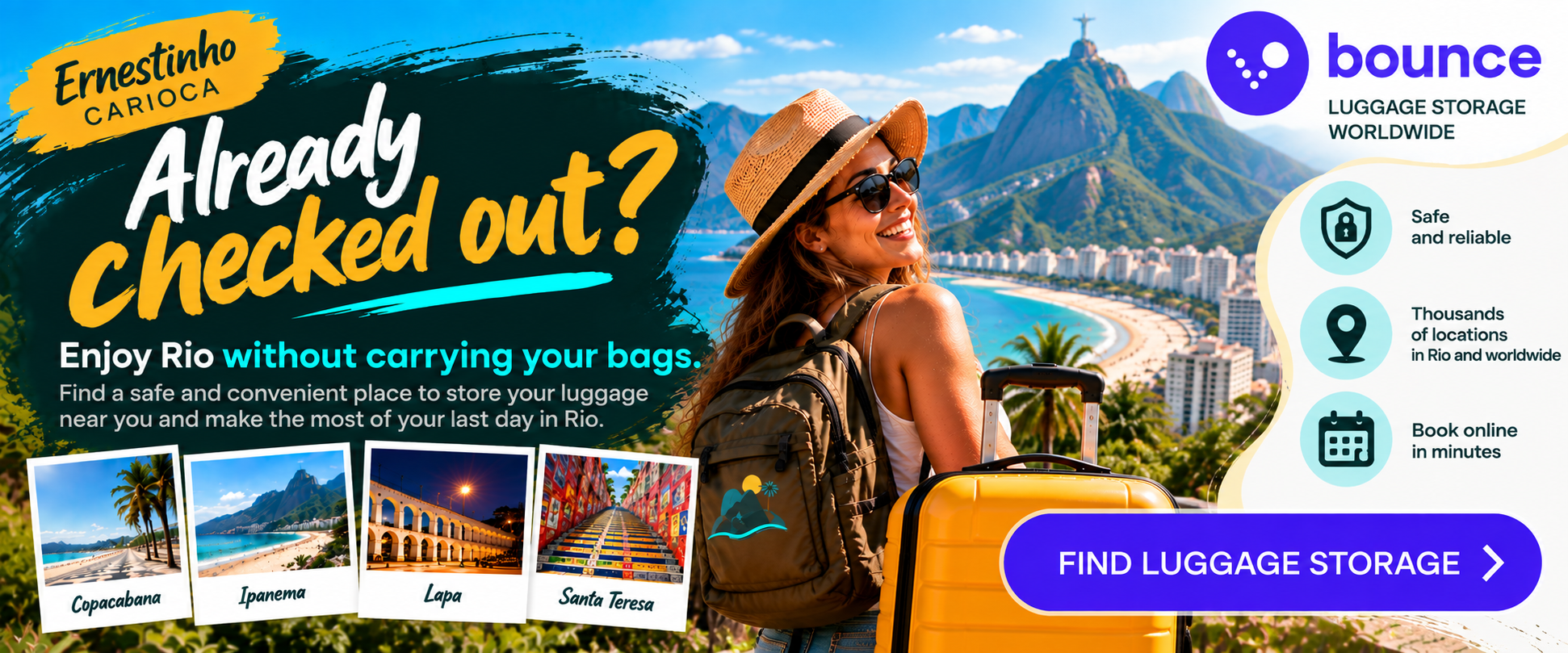 Bounce: enjoy Rio without luggage